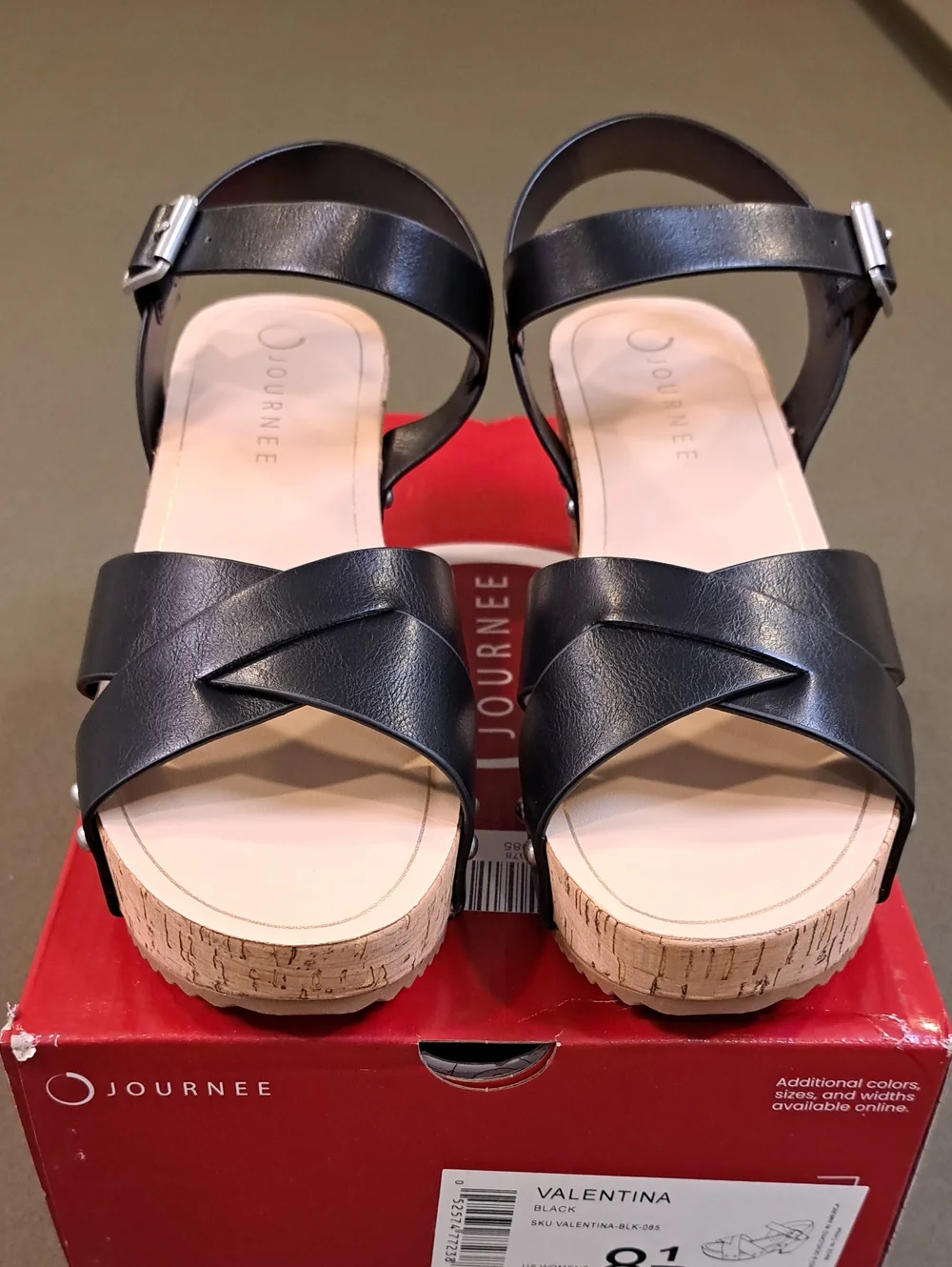 Journee Valentina Platform Sandal - Color: Black - Size: 8.5